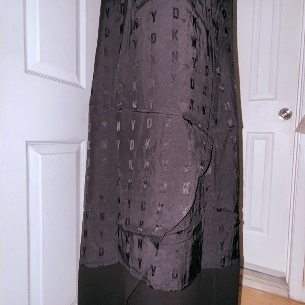 DKNY Black Midi Dress leather straps - Picture 6 of 9